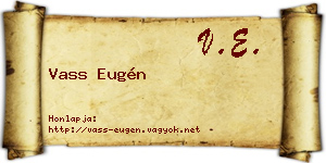Vass Eugén névjegykártya